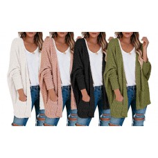 Women's Open Front Chunky Knit Cardigan